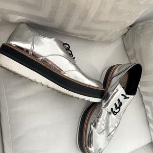 Zara Silver wedge shoes